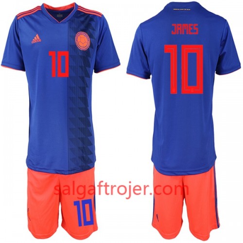 Colombia Fodboldtrøjer James 10 Børn Udebanesæt VM 2018 Colombia Fodboldtrøjer James 10 Børn Udebanesæt VM 2018